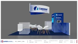 40x40 Peninsula booth design by Exhibit-Rentals